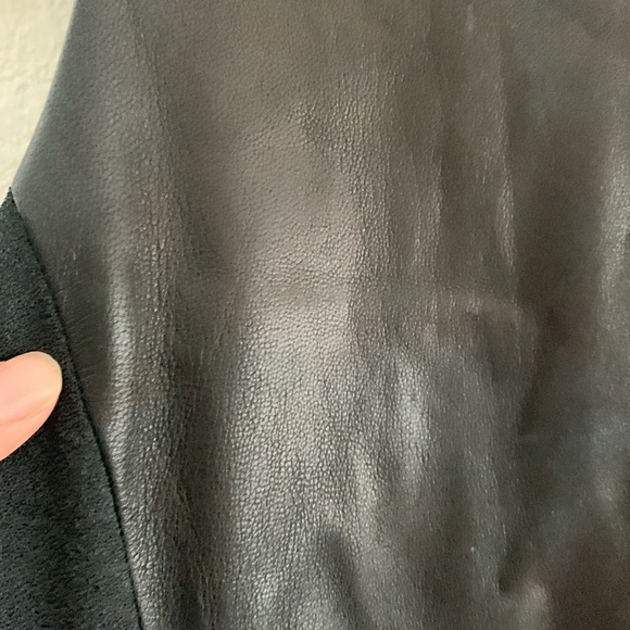 Rag & Bone Little Black Dress with Lamb Leather Panels Crew Neck size 2 - Picture 5 of 13